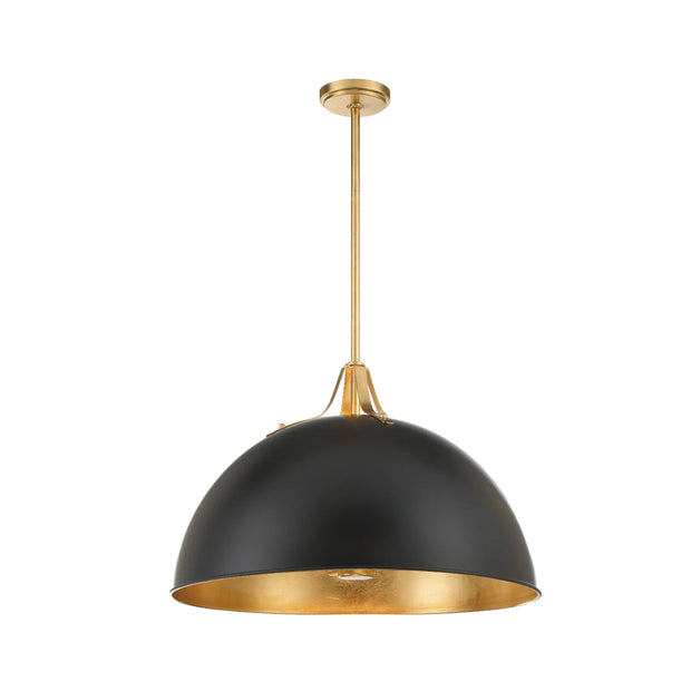 Trenton Collection - Chandelier - Satin Brass & Black - W:60cm