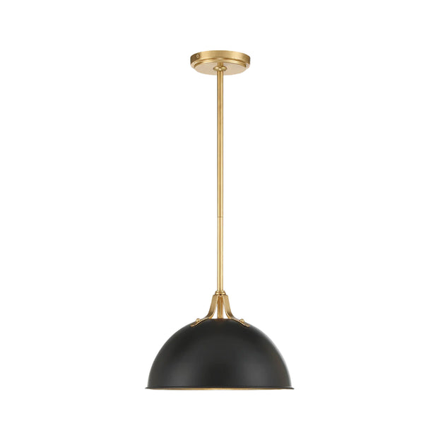 Trenton Collection - Pendant Chandelier - Satin Brass & Black - W:30cm