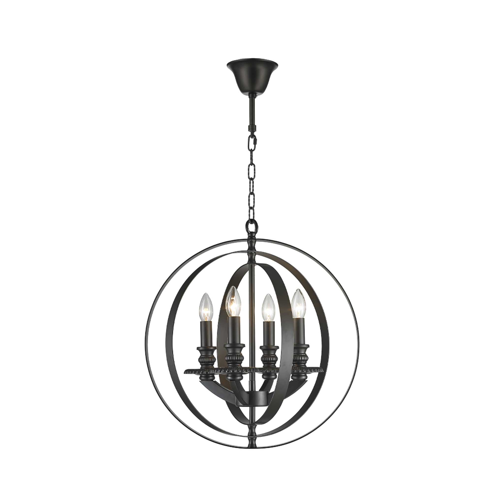 Bronze orb outlet chandelier