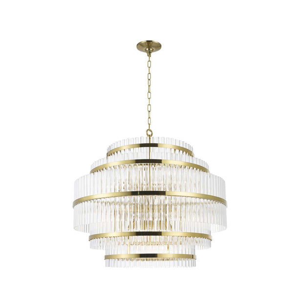 Harlow Collection - 5 Layer Chandelier - Satin Brass